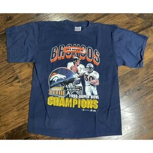 1998 VTG Denver Broncos Super Bowl Champions T-Shirt Size XL